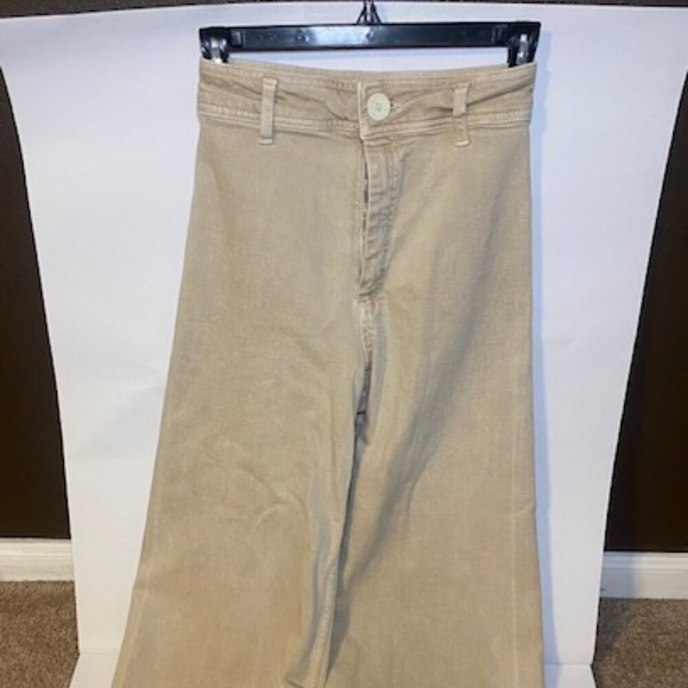 Zara Tan Wide Bottom Leg Jeans Size 00